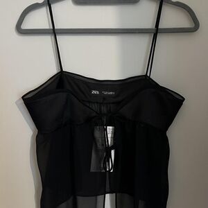 Zara Elegant Black Sheer Camisole